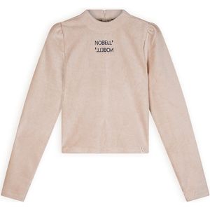 NoBell Meisjes cropped top met split - Kew - Pearled ivoor