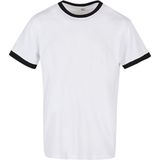 Build your Brand Men´s Ringer Tee BYBB022 - White/Black - XS