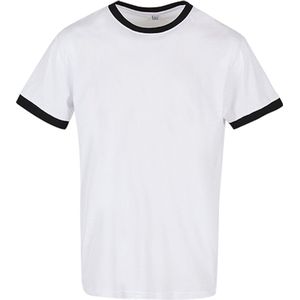 Build your Brand Men´s Ringer Tee BYBB022 - White/Black - XS