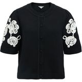 Object - Objjane 2/4 RE Knit Cardigan - Gebreid Vest - Zwart - Dames