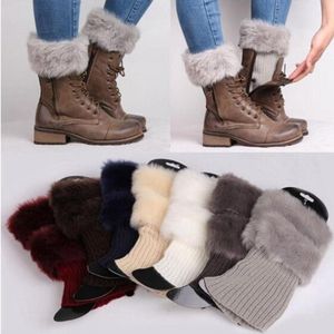 Gehaakte gebreide laarzen manchetten met imitatiebont voor dames - Warme enkelbandjes - Vrije maat - Trendy accessoires