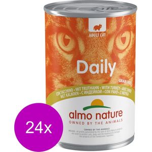 Almo Nature Blik Adult Cat Daily Menu 400 g - Kattenvoer - 24 x Kalkoen