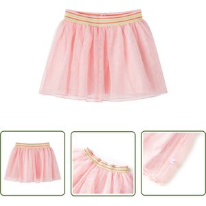 vidaXL Meisjesrokje - Kinderrokje - Kinderrokje met tule 116 lichtroze - Tulle Rok - Roze Jurk - Kindermode