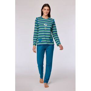 Woody pyjama dames - duif - streep - 252-10-PLG-S/912 - maat L