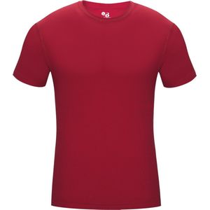 BADGER SPORT - Shirt Met Korte Mouwen - Pro Compression - Diverse Sporten - Volwassenen - Polyester/Elastaan - Heren - Ronde Hals - Ondershirt - Zweet Afvoerend - Rood - Medium