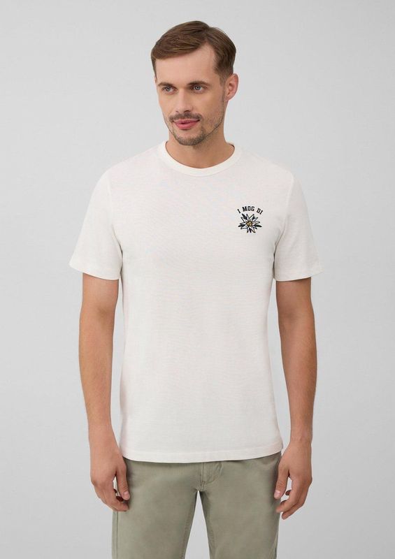 s.Oliver - Shirt - Karamel - Motiefprint - Kwartmouw