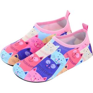 ATTREZZO® Waterschoenen - Kinderen - maat 23/24 - Roze met Katten