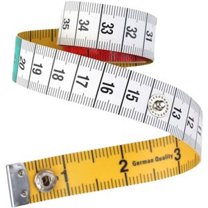 Nauwkeurig Meetlint 1,8 x 150 cm - Zacht PU-Leer met Knoopsluiting - Ideaal voor Naaien en Lichaamsmetingen