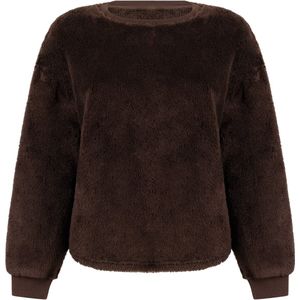 Hunkemöller Top met lange mouwen Fluffy Fleece Bruin XS