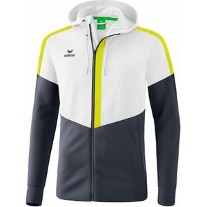 Erima Squad Trainingsjack Met Capuchon Kind Wit-Slate Grijs-Lime Maat 152