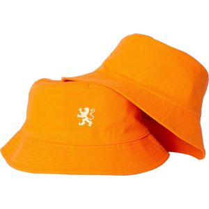 EK 2024 bucket hat reversible leeuw - Oranje bucket hat - Vissershoedje oranje - Leeuw design - EK voetbal - Mybuckethat