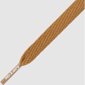 Mr. Lacy - Schoenveters - Veters - Sneakerveters  - Flatties - Plat - Bruin Tan - Veterlengte 130 cm – Breedte 10 mm