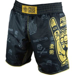 PRiDE or DiE Fightshorts Hang Loose Zwart Geel - XXXL