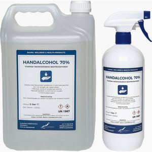 Handalcohol spray 70% - 5 liter + 1 liter met spraykop
