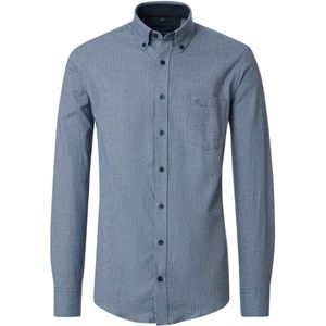 CASA MODA - Sport Comfort Fit - Overhemd - Blauw - Flanel - Strijkvriendelijk