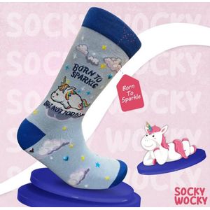 BORN TO SPARKLE, BUT NOT TODAY - 2 Pack - Grappige Sokken voor Mannen & Vrouwen - One Size (37-44) Socks - Humorvolle Huissokken - Geschenk voor Heren, Dames, Vader, Moeder, Vriendin, Zus, Oma - Cadeau SOCKY WOCKY