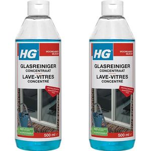 HG glasreiniger concentraat + Gratis KD spons - 2 stuks