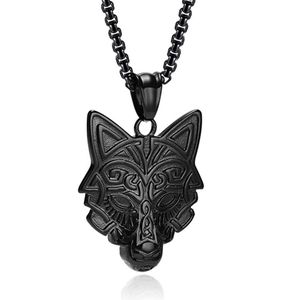 Mendes Nordic Heren Ketting - Rune Wolf Black