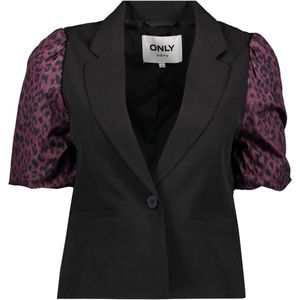 Only - Onlmellie Life Mix Blazer - Zwart/Wijnrood - Dames Blazer
