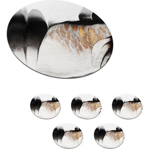 Onderzetters voor glazen - Rond - Goud - Abstract - Design - 10x10 cm - Glasonderzetters - 6 stuks