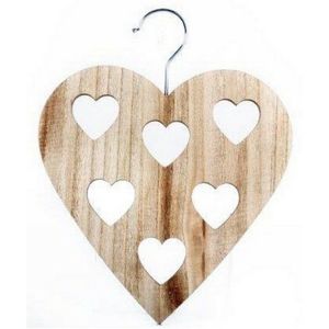 Sjaal Hanger van hout met uitgesneden hartjes, voor shawls