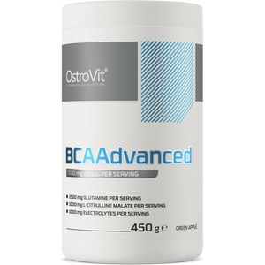 OstroVit - BCAAdvanced - 450 g - Green apple - geavanceerd Aminozurencomplex en Elektrolytenmix - Elektrolyten - supplementen - Duursporters, crossfitters en HIIT-fans