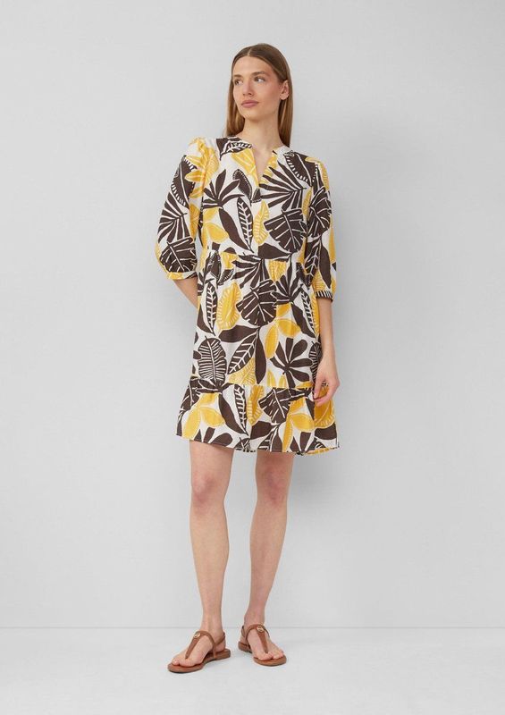 Jurk - Viscosemix - Casual - 3/4-Mouwen - Praktische Steekzakken