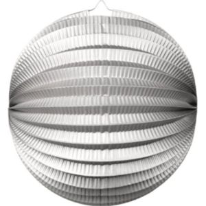 Wefiesta - Bollampion Metallic Zilver (25 cm) - Lampion sint maarten - lampionnen - Sint maarten optocht - lampionnen papier