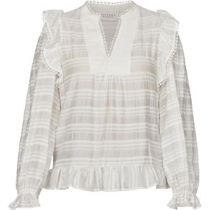 SISTERS POINT Veana-ls Dames Blouse - Off White - Maat XS