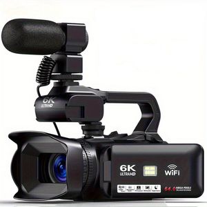 Vlogcamera – Compactcamera – Videocamera – Fotocamera – Vlogging Camera – 6K Ultra HD Video – Nachtzicht & 18x Digitale Zoom – 64MP – Touchscreen – Wifi – Inclusief Microfoon & Afstandsbediening – Zwart