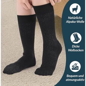 Warme vrijetijdssokken van alpaca - set van 2 ademende, comfortabele sokken voor dames en heren