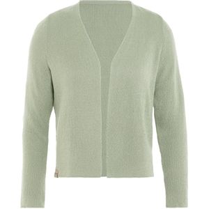 Knit Factory Ella Gebreid Vest - Gebreide dames cardigan - Dames zomervest - Kort vest op heuphoogte - Damesvest gemaakt uit 50% katoen en 50% acryl - Sage Green - 40/42