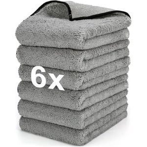 Microvezeldoeken voor auto - 6 stuks (60 x 40 cm) - Perfect voor wassen, drogen en autodetailing
