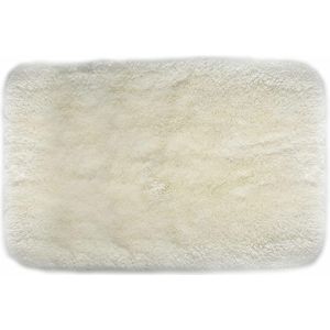 Spirella badkamer vloer kleedje/badmat tapijt - Supersoft - hoogpolig luxe uitvoering - wit - 40 x 60 cm - Microfiber - Anti slip - Sneldrogend