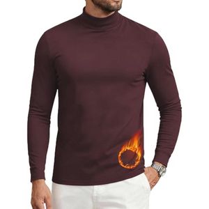 Sportshirt heren coltrui fleece lange mouwen functioneel shirt snel drogend outdoor hardloopshirt fitness trainingsshirt ski-ondergoed thermoshirt