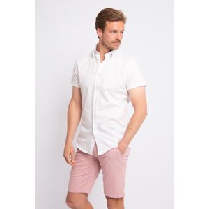 Suitable Short Sleeve Overhemd Linnen Wit - Maat XXL - Heren - Overhemden Casual