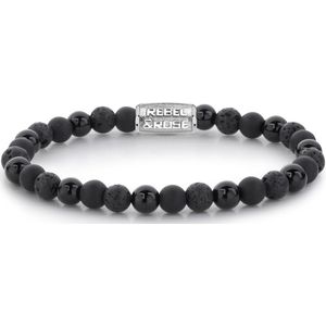 Rebel & Rose Stones Only Black Rocks - 6mm RR-60033-S-17.5 cm