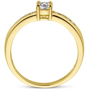 The Jewelry Collection Ring Zirkonia - Geelgoud