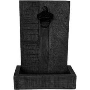 Flesopener - houten flesopener - zwart - by Mooss - rond 21cm