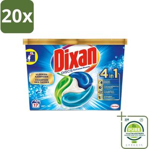 20 x Dixan Discs - Wasmiddelcapsules en Vlekverwijderaar - Extreme Power - Witte, Gekleurde & Zwarte Was - 17 Wasbeurten - Grootverpakking - Wasmiddelcapsules - Vlekkenverwijderaar - Wasmiddel - Dixan - Extreme Power
