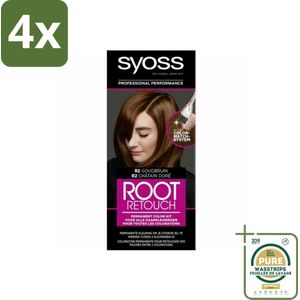 Syoss - Haarverf - Uitgroeiset - R2 Goud Bruin - 1 Haarkleuring - Voordeelverpakking - 4 stuks - Syoss - Goudbruin