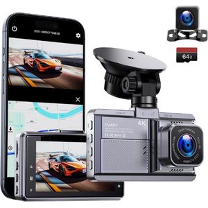 EVARY® Dashcam Voor Auto - Dual Dashcam Voor Auto - Dashcam Auto - Dashcam Voor Auto Voor en Achter - Dashcam Auto Voor en Achter - Dashcam Voor Auto Met Wifi - Dashcam Wifi