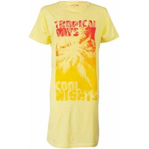 Temptation Dames Nachthemd - 100% Katoen - Print - Geel - Maat M