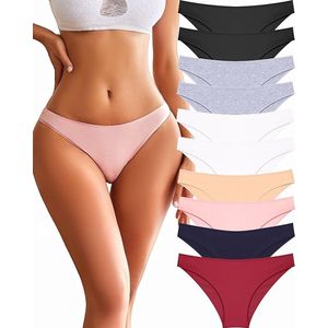 Set van 10 onderbroeken voor dames, katoen, ondergoed, ademend, slips, hipster, slips, comfortabele vrouwen, set sexy multipack A-10 stuks, M