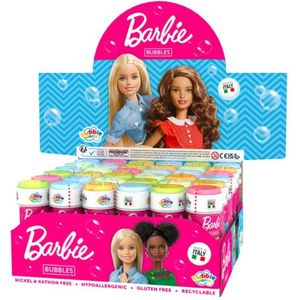 4x Barbie bellenblaas flesjes met spelletje 60 ml voor kinderen - Uitdeelspeelgoed - Grabbelton speelgoed