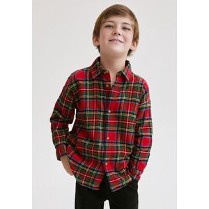 Starry Indigo - Jongens kerst overhemd - Klassiek rood - Check shirt