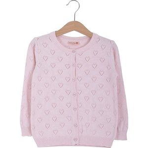 Minora kinderkleding meisjes-7 Jaar-Gebreide Vest - Cardigan voor Meisjes- Hoogwaardige Baby Kleding- Ronde Hals Jas- lange mouwen-Roze-Sinterklaas cadeautjes