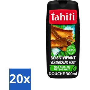 Tahiti - Douchegel - Verkwikkend Bio Hout - 100% Vegan - 300 ml - Bulkverpakking - 20 stuks