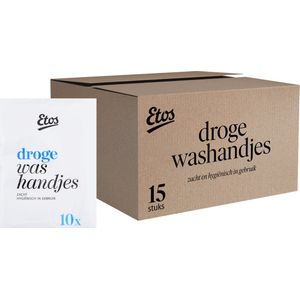 Etos Droge Washandjes - 15 x 10 stuks - voordeelverpakking