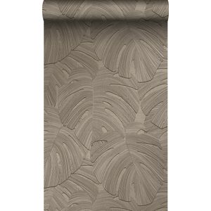 Origin Wallcoverings behang tropische bladeren donker beige - 53 cm x 10.05 m - 348026